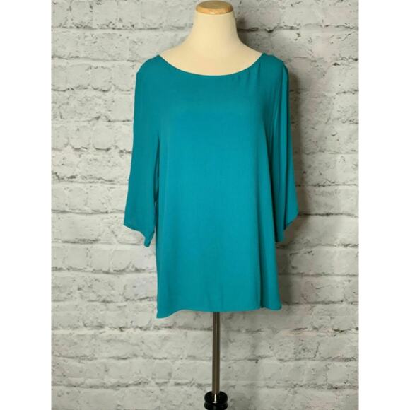 Violet & Claire Teal 3/4 Sleeves Tunic Blouse Size M - Picture 7 of 12